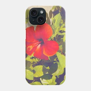 Pretty Red Flower with green leaves nature lovers beautiful photography design Phone Case