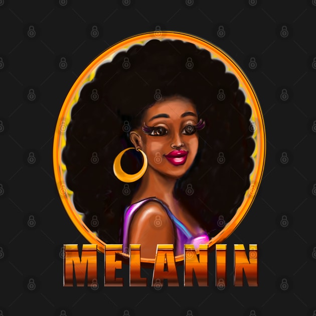 Melanin afro queen with afro hair by Artonmytee