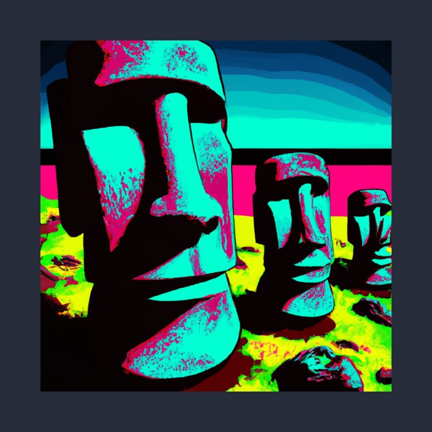 Pop Art Easter Island by Star Scrunch