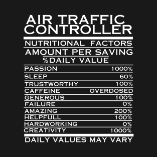 Air traffic controller Nutritional  Factors Black T-Shirt