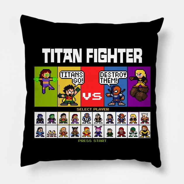 8-Bit Titan Fighter Pillow by 8-BitHero