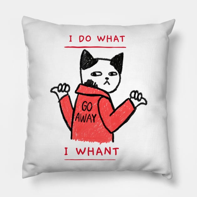 I do what I whant cat Pillow by Azamerch