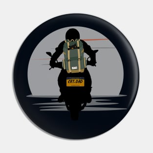 CAT DAD MOONLIGHT CAT IN A BACKPACK MOTORCYCLE RIDE Pin