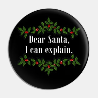 Dear Santa, I Can Explain Pin