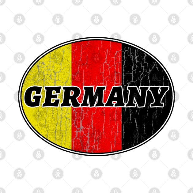 DEUTSCHLAND GERMANY FLAG DISTRESSED FLAG LOGO by TravelTime