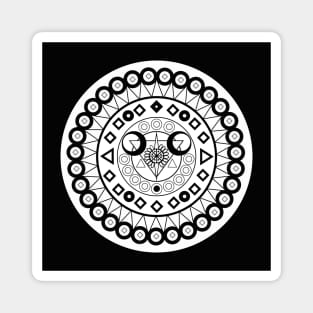 Black and White Mandala Art Magnet