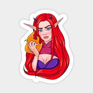 Angry Devil Elf Girl Magnet