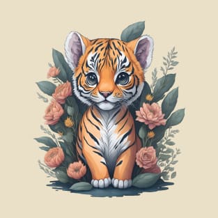 Cute Floral Tiger T-Shirt