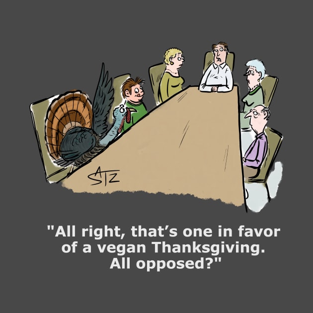 Funny Thanksgiving dinner cartoon by CrowdenSatzCartoons