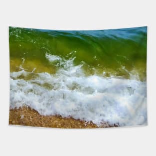 Ocean Waves Meet The Sand Tapestry