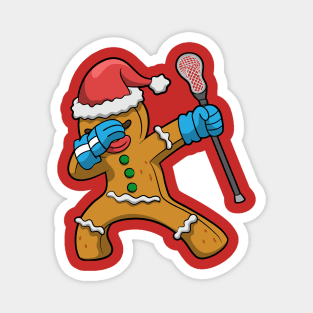 Lacrosse LAX Gingerbread Man Team Player Coach Magnet