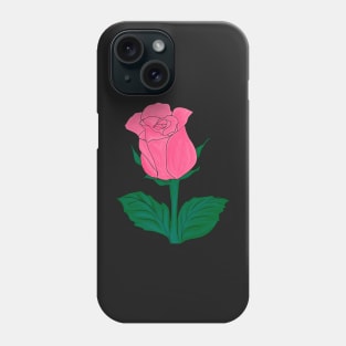 Pink Rose Watercolor Drawing Phone Case