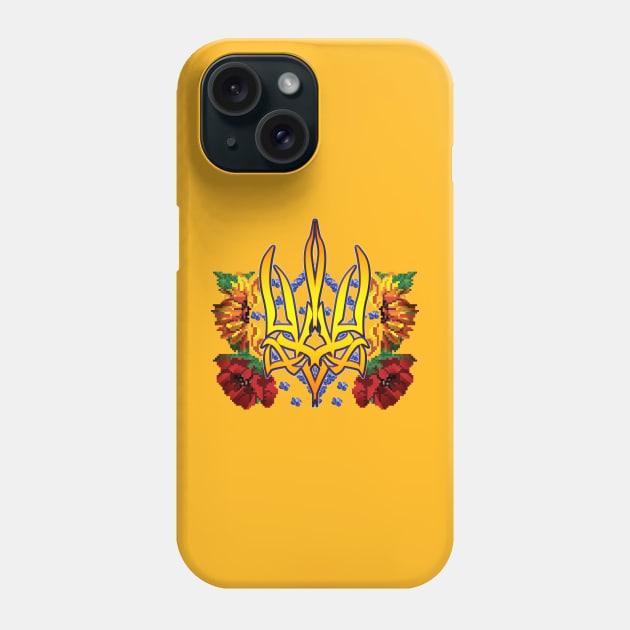 Trident with poppies Phone Case by xlhombat