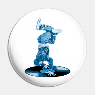 Break Dancer on a Vinyl Record, Blue Pin