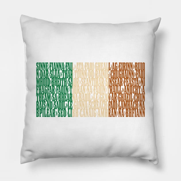 Ireland national anthem flag - Amhrán na bhFiann Pillow by DAFTFISH