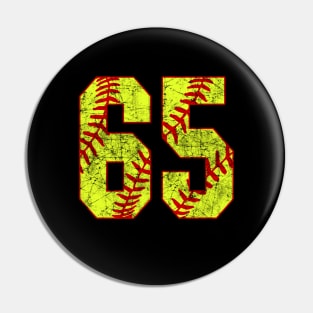 Fastpitch Softball Number 65 #65 Softball Shirt Jersey Uniform Favorite Player Biggest Fan Pin