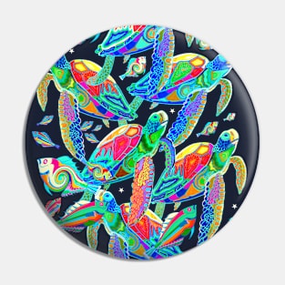 Colourful Sea Turtle Ocean Pin