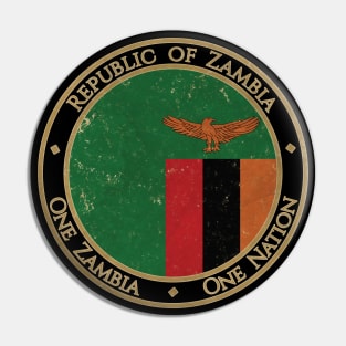 Vintage Republic of Zambia Africa African Flag Pin