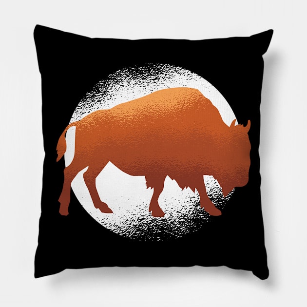 Brown Bison Pillow by EarlAdrian