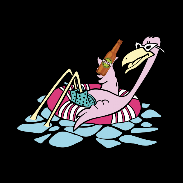 'Beer Lover Flamingo' Funny Flamingo Bird by ourwackyhome