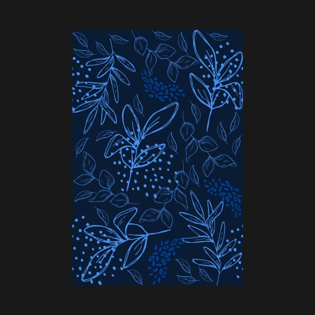 Light Blue leaves pattern by PedaDesign