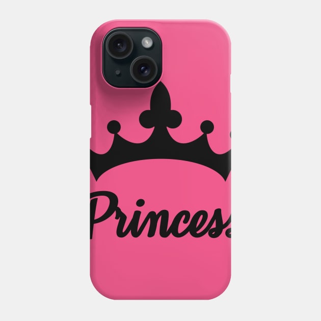 Girl Princess text print with crown Phone Case by BeckyS23