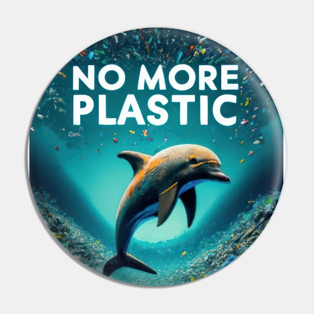 No More Plastic Pin by TooplesArt