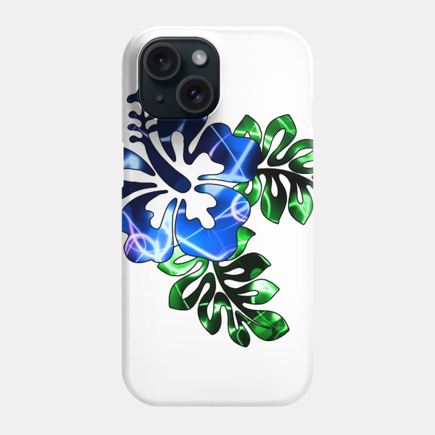 Electric Hibiscus - Blue Phone Case by Leroy Binks