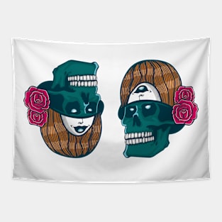 Couple Skull Tapestry