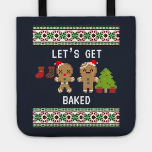 Let's Get Baked Funny Christmas Sweater Tote