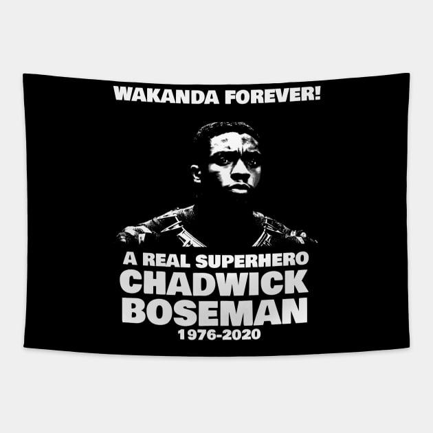 A real superhero Chadwick Boseman Tapestry by shortwelshlegs