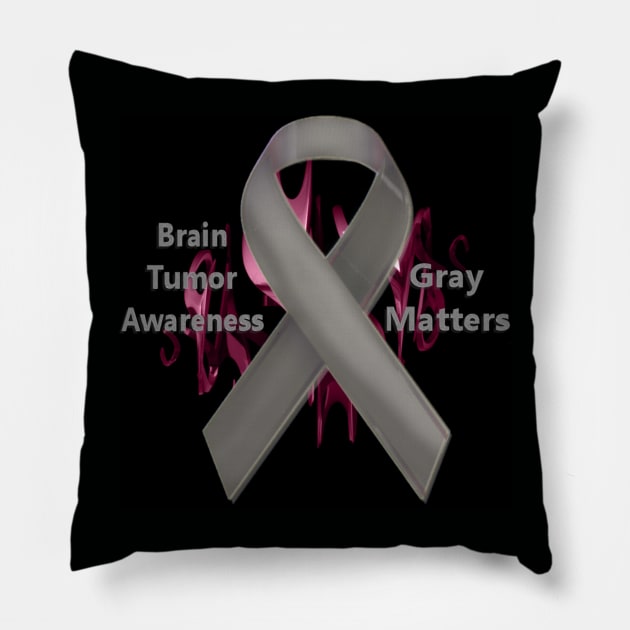 Brain Tumor Awareness - Gray Matters Pillow by ArtistsQuest