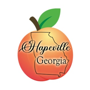 Hapeville Georgia State Outline on Peach T-Shirt