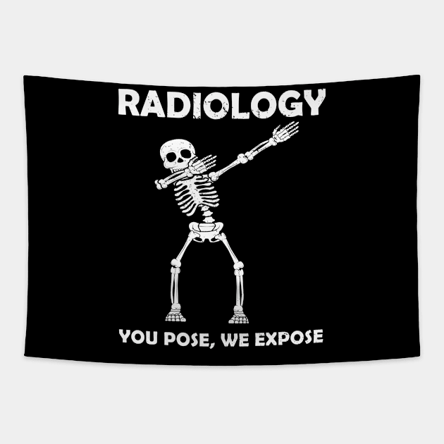 Radiology CT tech Dabbing Skeleton- Rad Technologist DAB Tapestry by tmuzaa