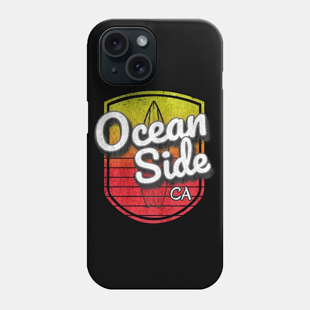 Oceanside California Vintage Sun - Distressed Phone Case by FLCdesigns