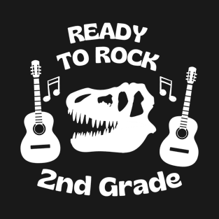 Dinosaur Guitar Music Shirt For 2nd Grade T-Shirt