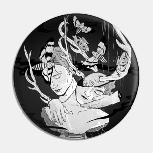 Hannigram black and white Hannibal fanart Pin