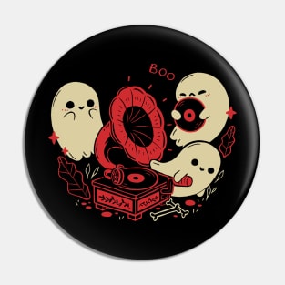 Spooky Cute Gramophone Ghosts Pin