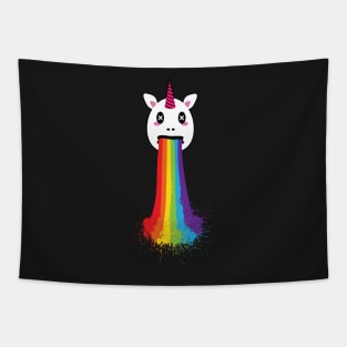 Rainbow Puke Unicorn LGBT Pride Tapestry