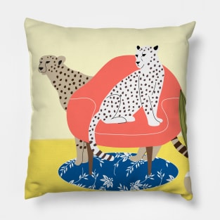 Leopards and armchair Pillow