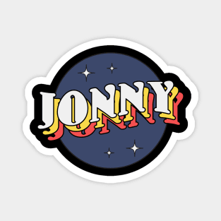 Jonny - Colorful Layered Retro Letters Magnet