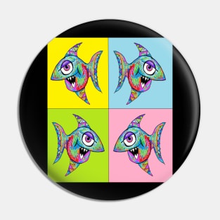 pop art colorful fish cool 2 Pin