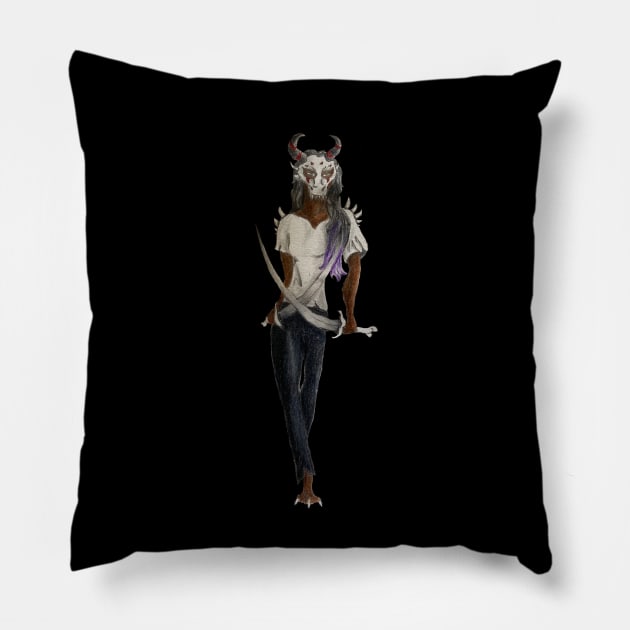 Bone Warrior Pillow by Innominatam Designs