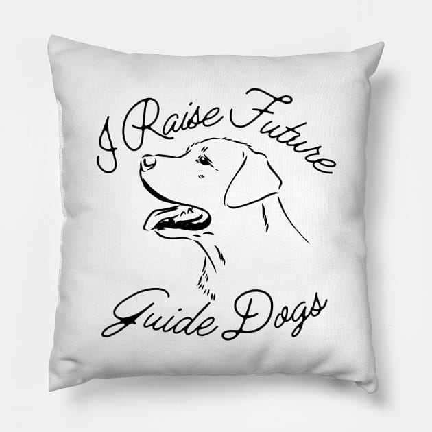 I Raise Future Guide Dogs - Labrador Linework - Black Lines Pillow by SayWhatYouFeel