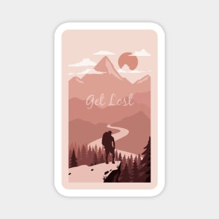 Get Lost Hiking Mountain Trail Backpacking Hiker gifts Magnet