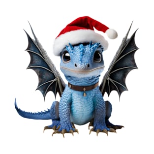 Cute Blue Baby Dragon for Christmas T-Shirt