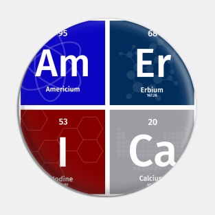 AmErICa in Atomic Symbols Pin