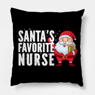 Santa's Favorite Nurse Holiday Pillow