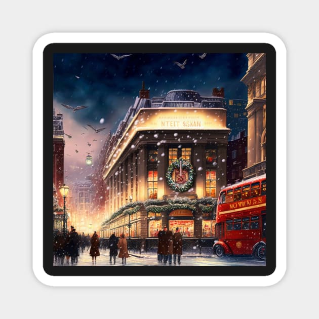 Christmas in town square II Magnet by RoseAesthetic