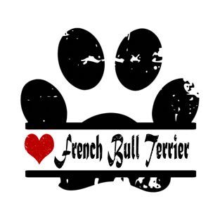 French Bull Terrier dog paw print T-Shirt
